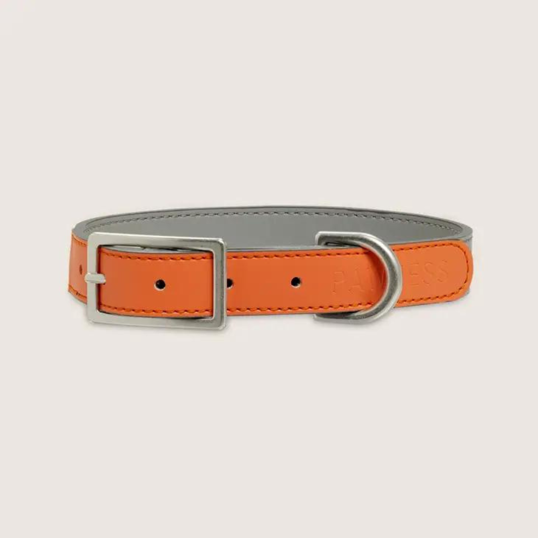 Collar Cuero Vegano - Coral